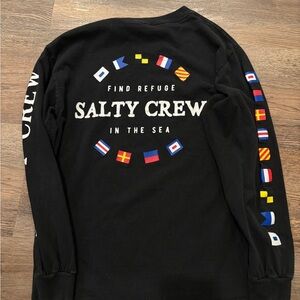 Salty Crew Nautical Flag Black Long Sleeve